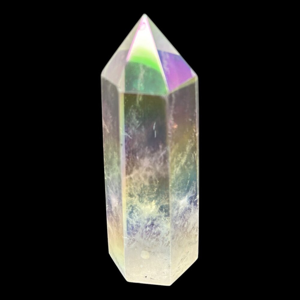 Aura Clear Quartz Point Tower Obelisk Crystal Wand Size Small: 3" - 3.2" Tall - Picture 6 of 16